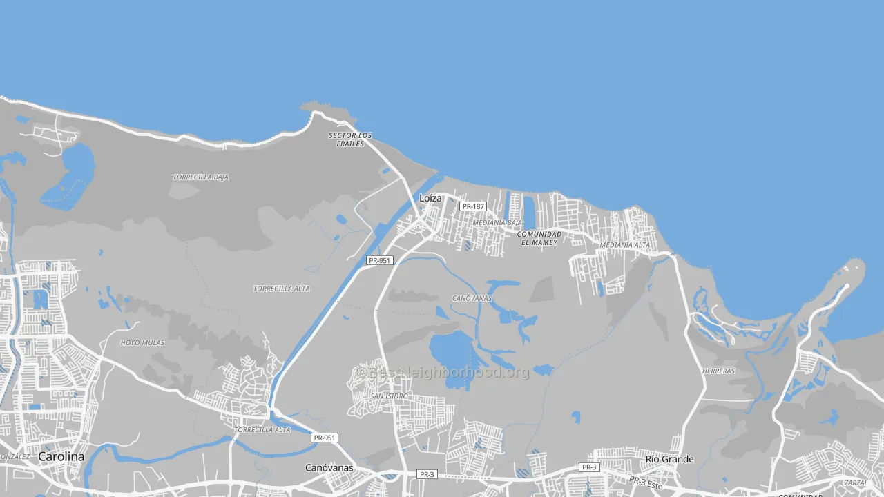Transit Grade map of Loiza, PR