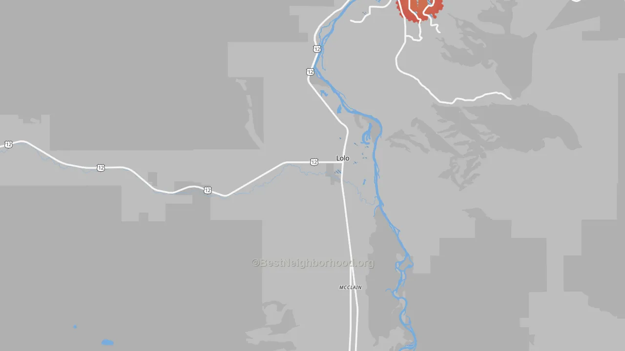 Transit Grade map of Lolo, MT