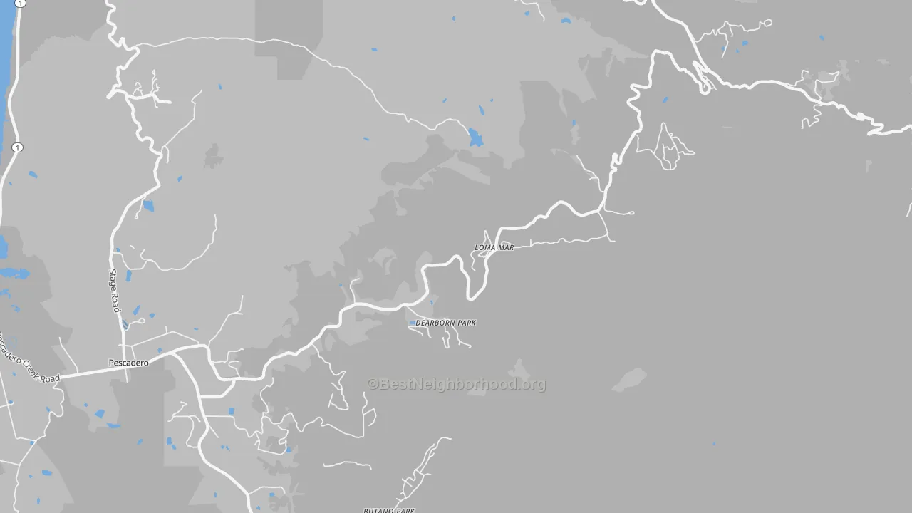 Transit Grade map of Loma Mar, CA