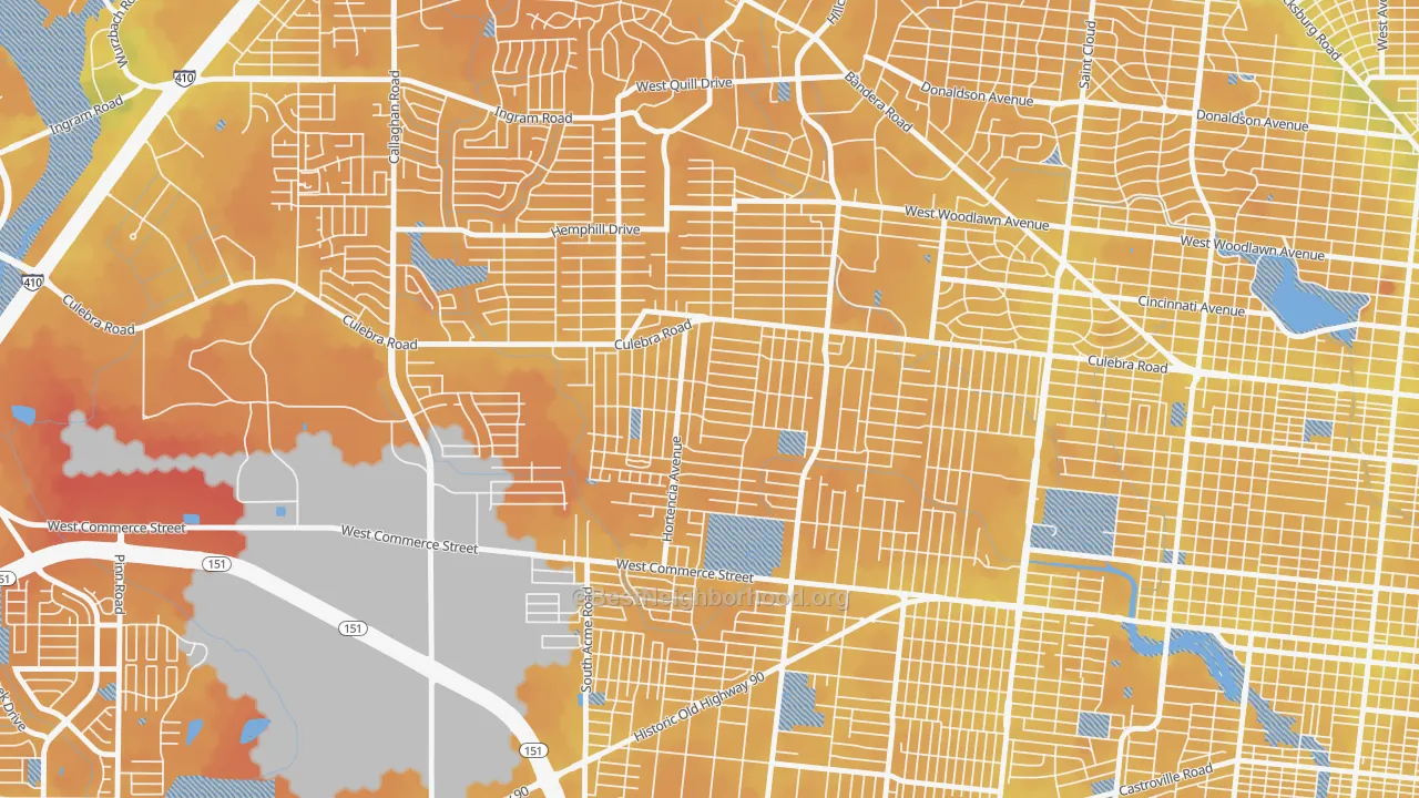 Transit Grade map of Loma Park, San Antonio, TX