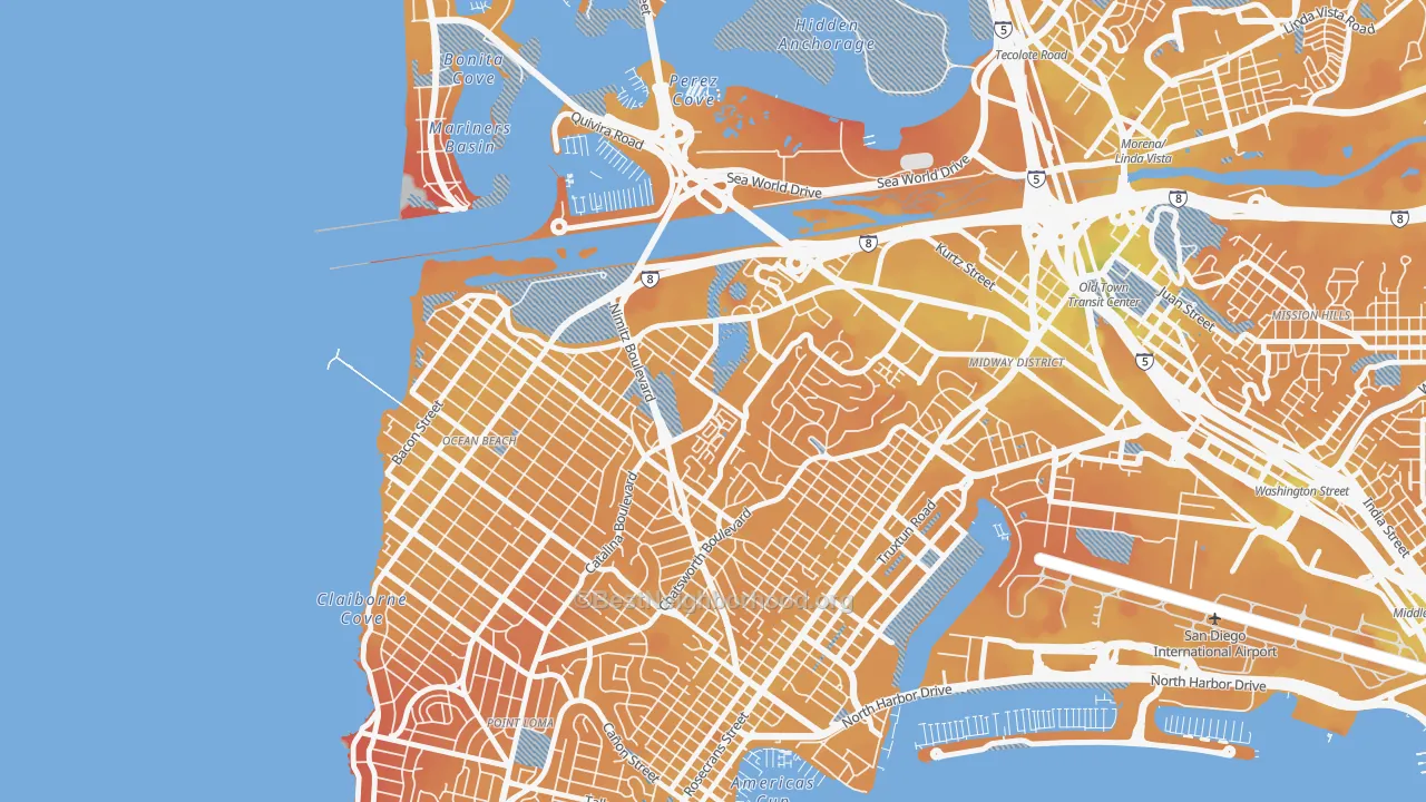 Transit Grade map of Loma Portal, San Diego, CA