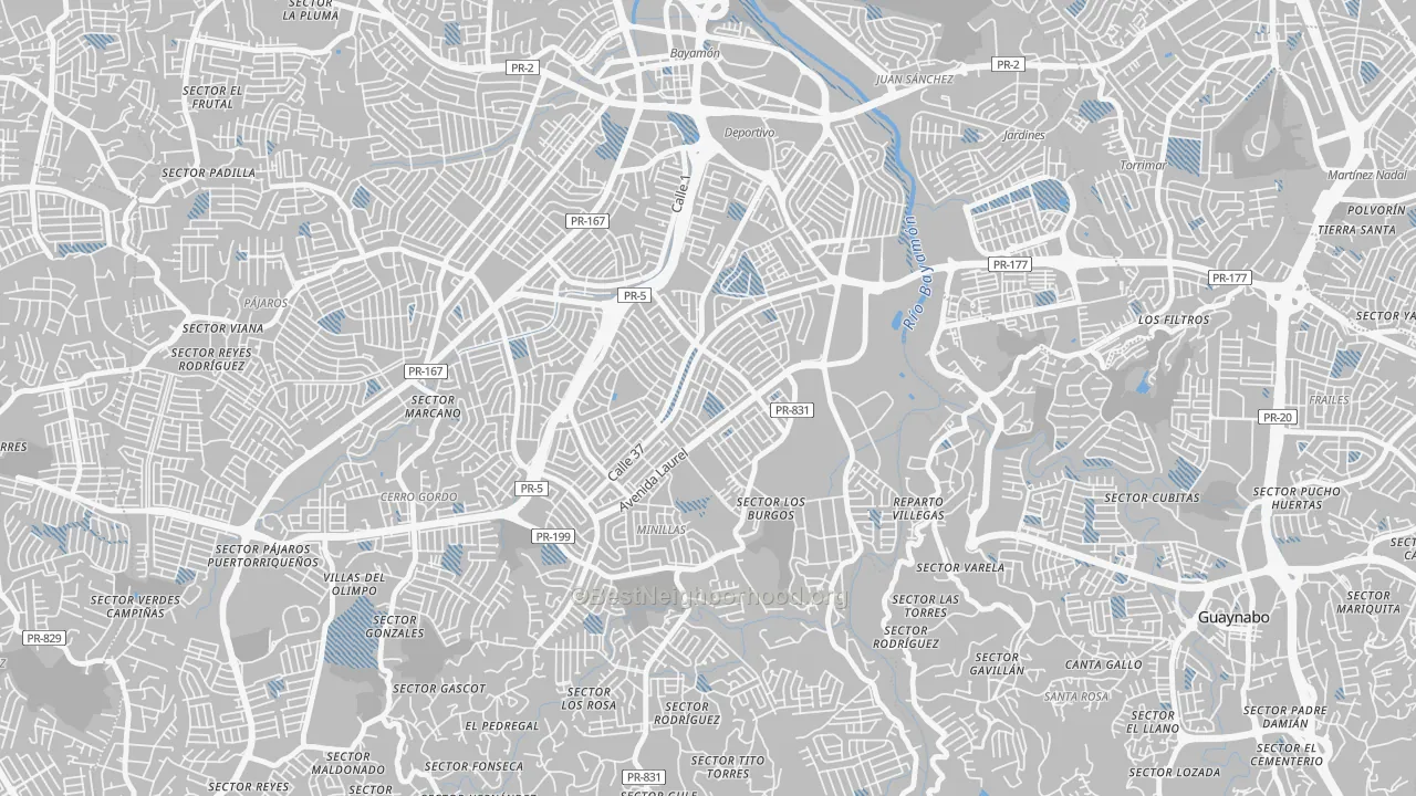 Transit Grade map of Lomas Verdes, Bayamon, PR