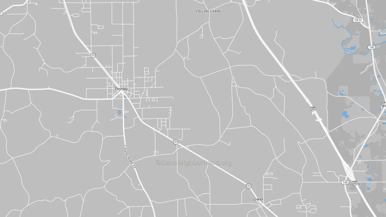 Transit Grade map of Lomax, AL
