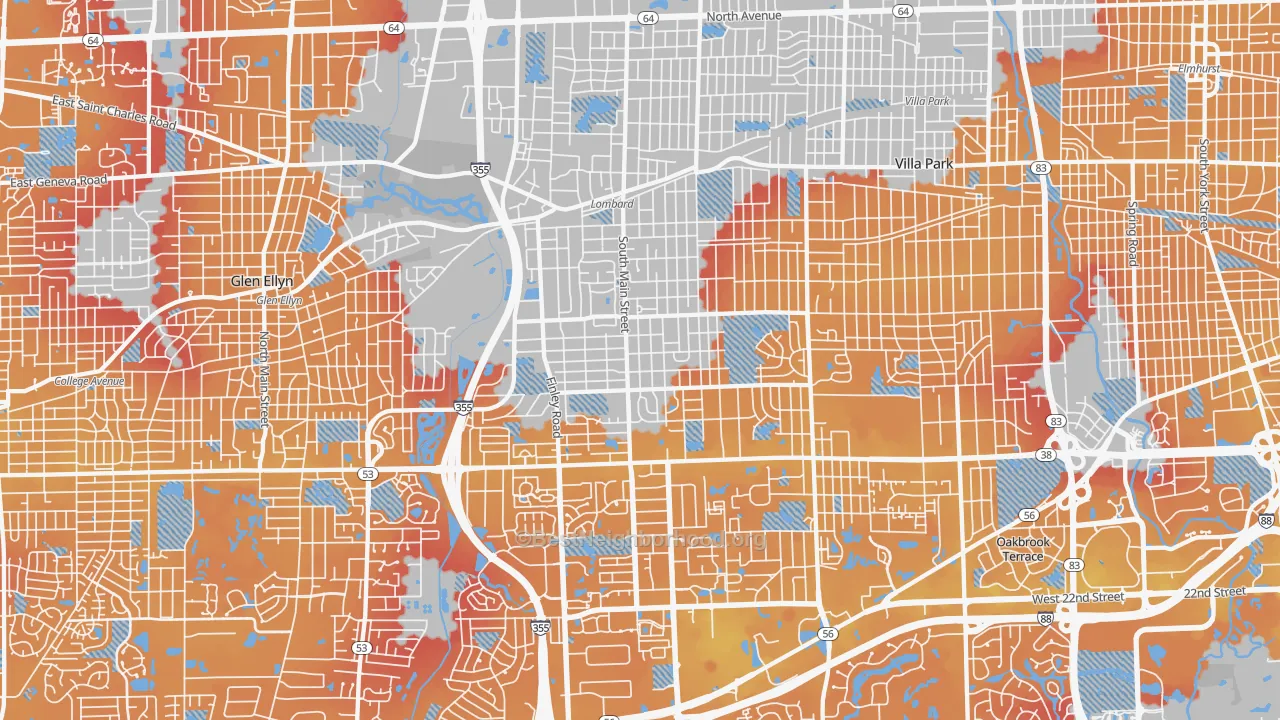 Transit Grade map of Lombard, IL