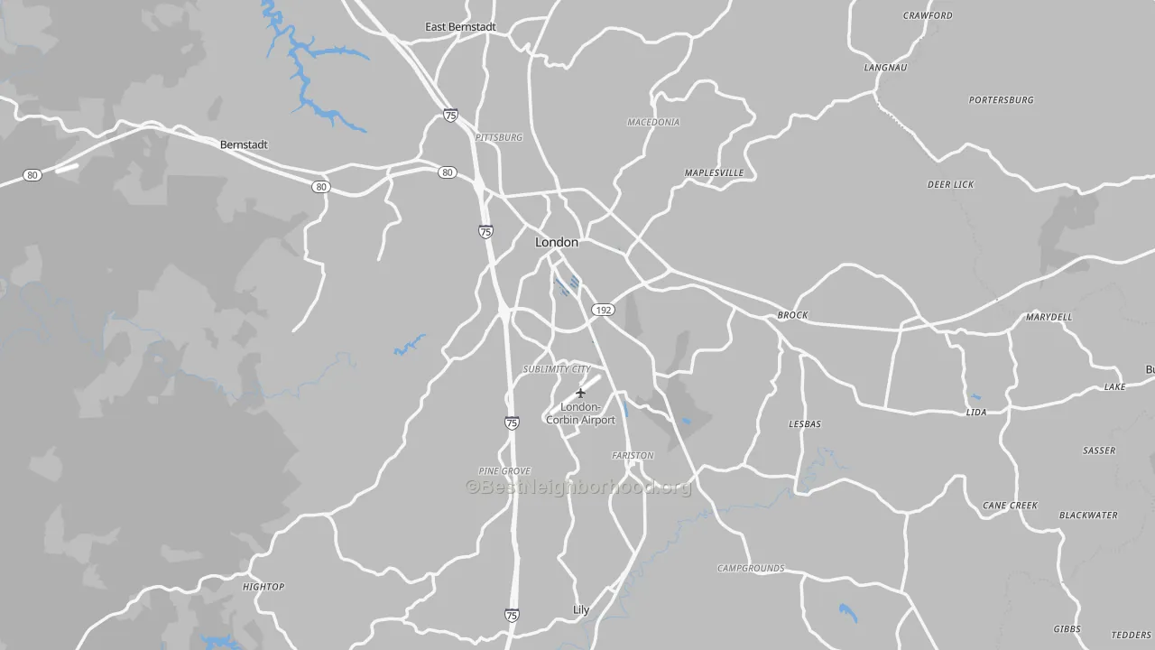 Transit Grade map of London, KY