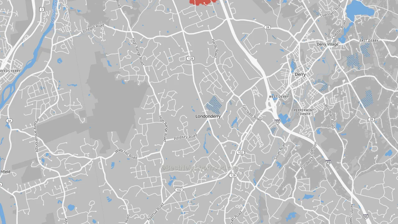 Transit Grade map of Londonderry, NH