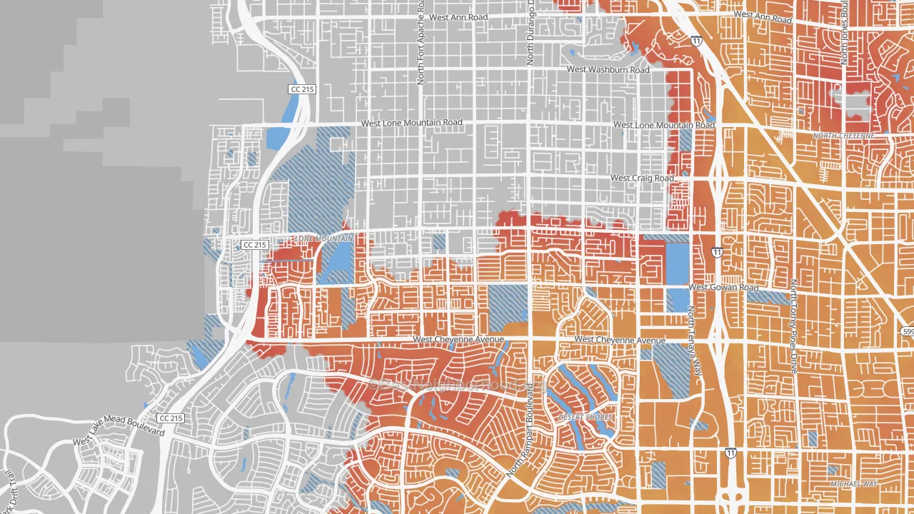 Transit Grade map of Lone Mountain, Las Vegas, NV