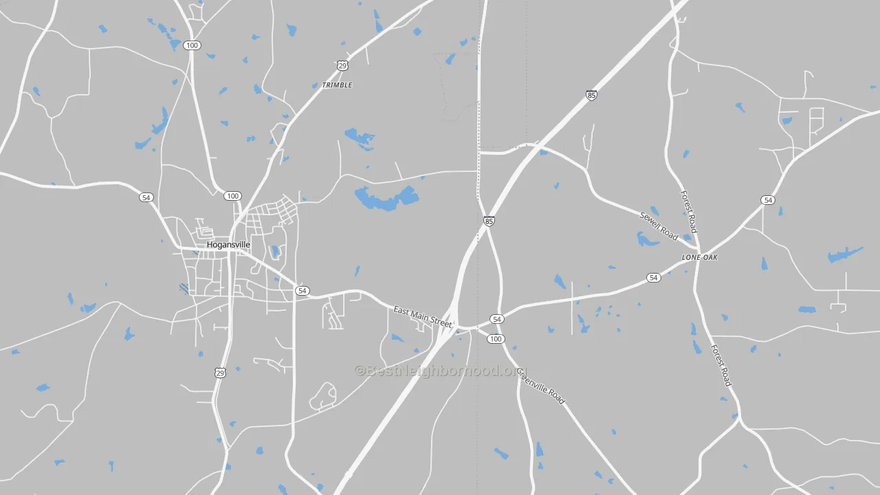 Transit Grade map of Lone Oak, GA