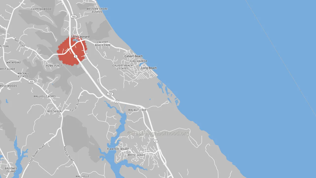 Transit Grade map of Long Beach, MD