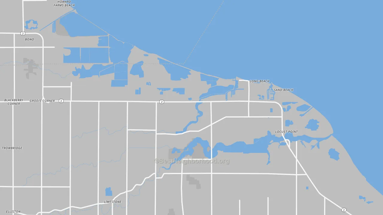 Transit Grade map of Long Beach, OH