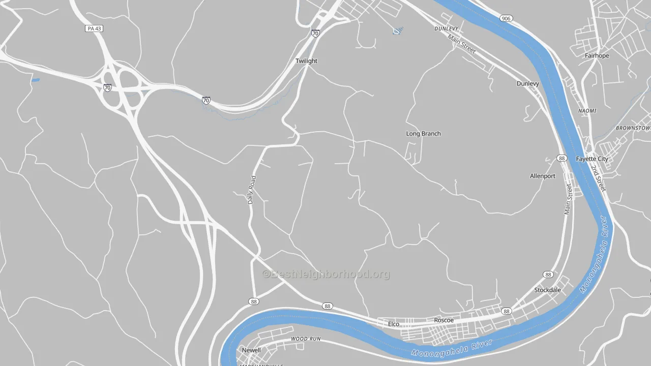 Transit Grade map of Long Branch, PA