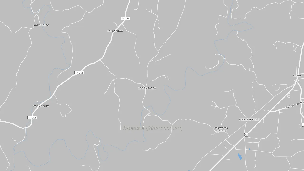 Transit Grade map of Long Branch, TN