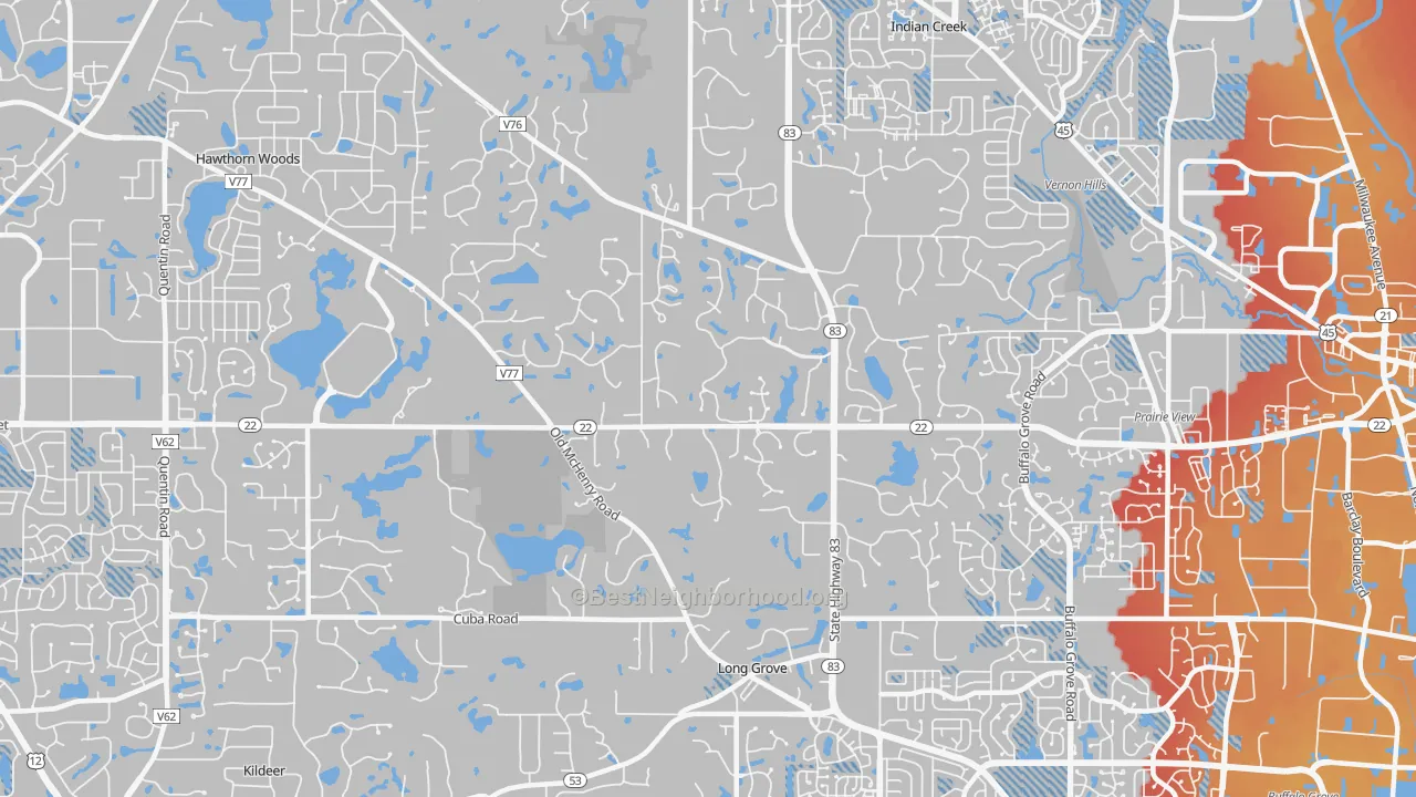 Transit Grade map of Long Grove, IL
