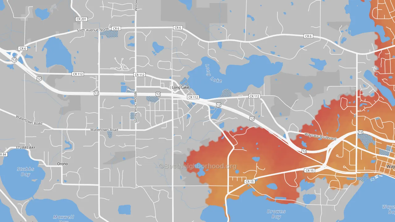 Transit Grade map of Long Lake, MN