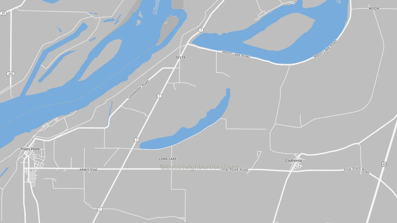 Transit Grade map of Long Lake, MS