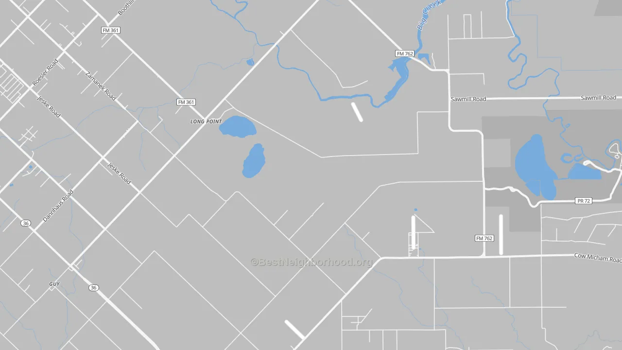 Transit Grade map of Long Point, TX