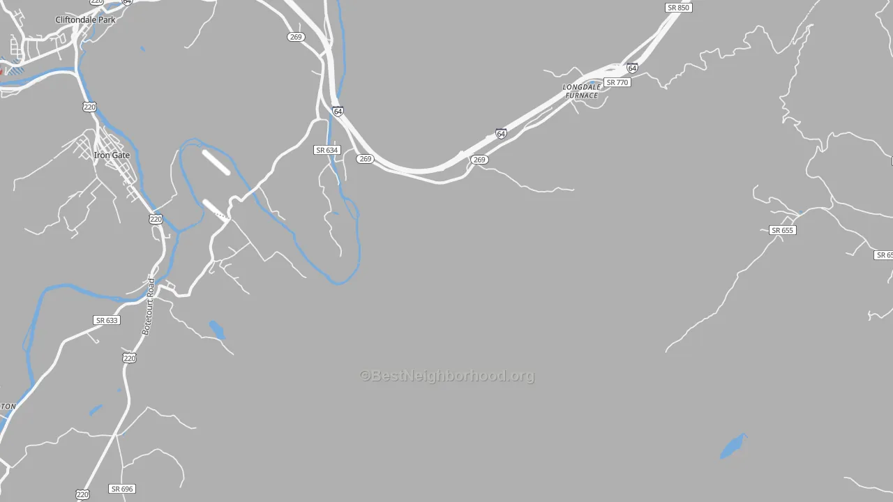 Transit Grade map of Longdale Furnace, VA