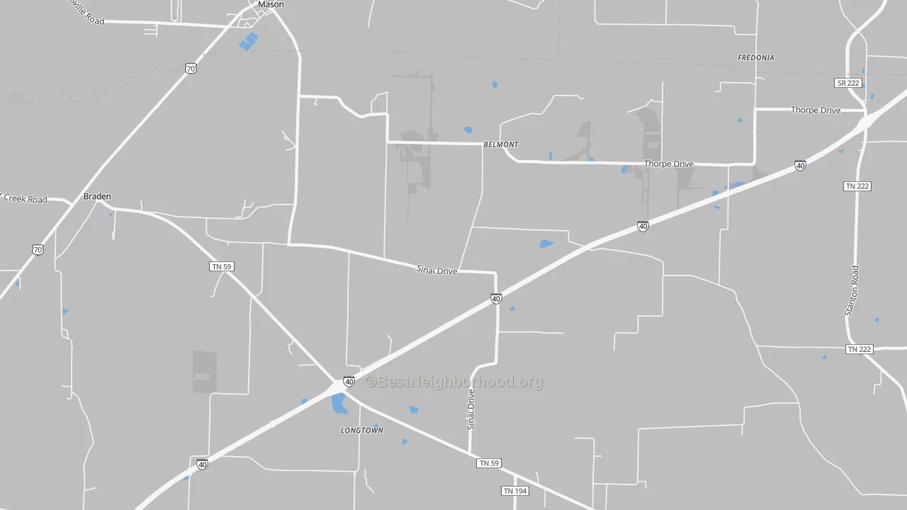 Transit Grade map of Longtown, TN