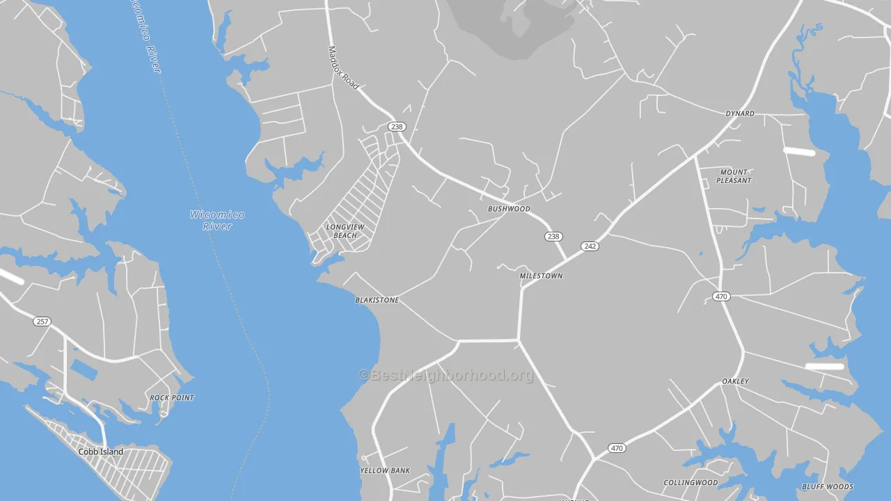 Transit Grade map of Longview Beach, MD