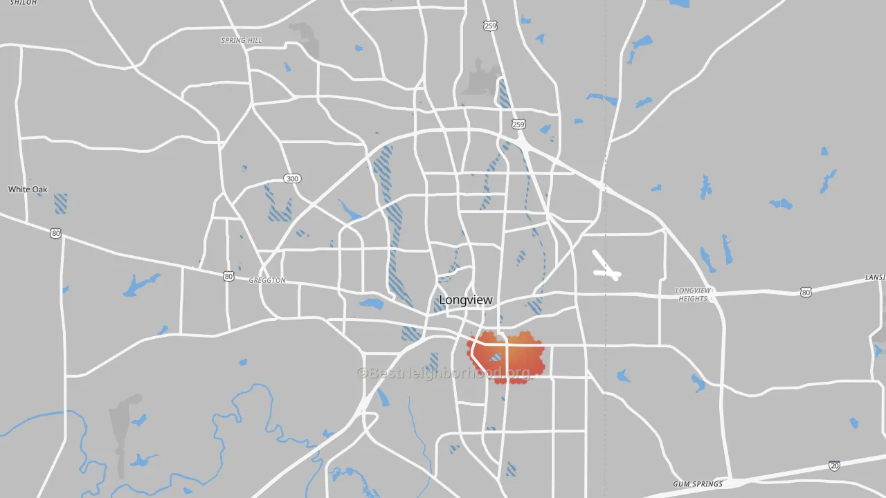 Transit Grade map of Longview, TX