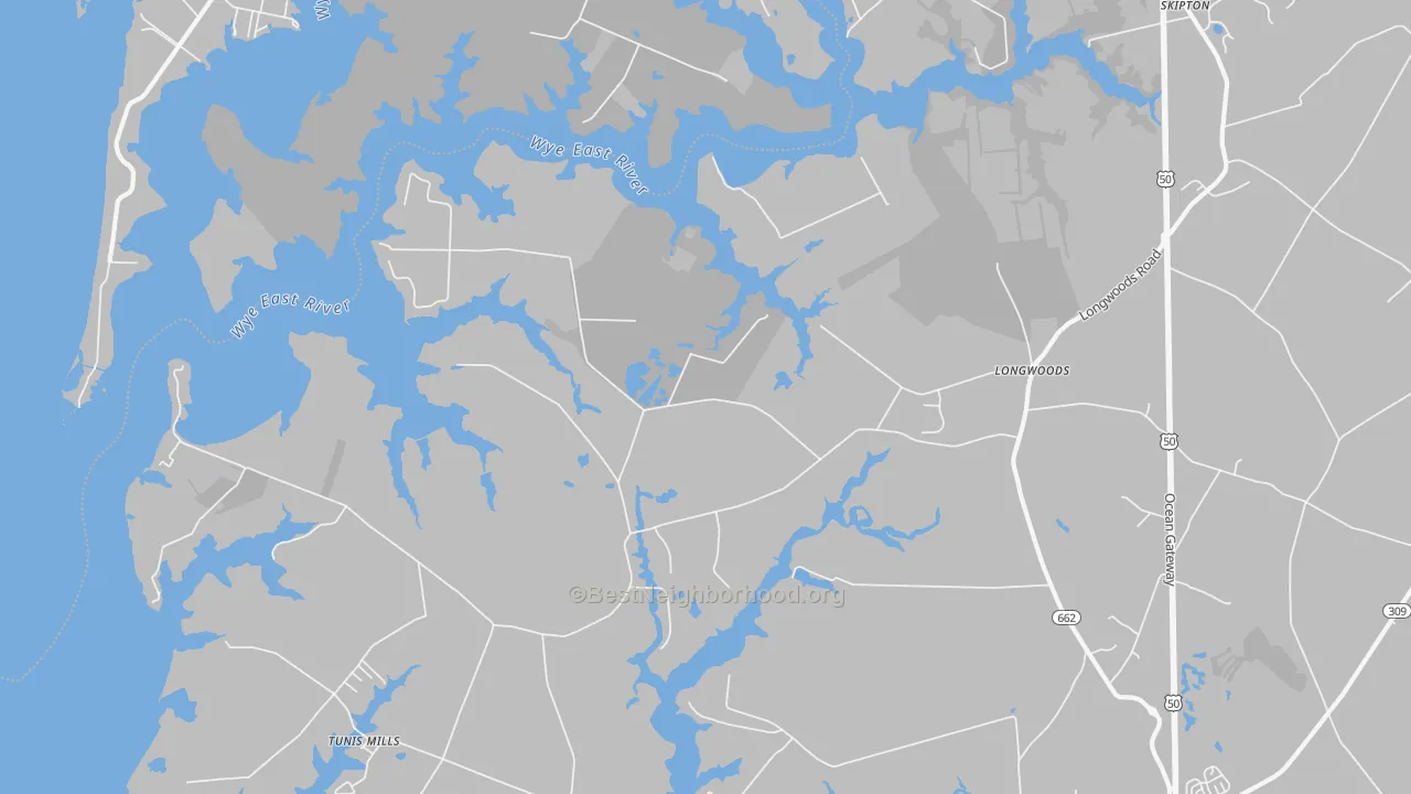 Transit Grade map of Longwoods, MD