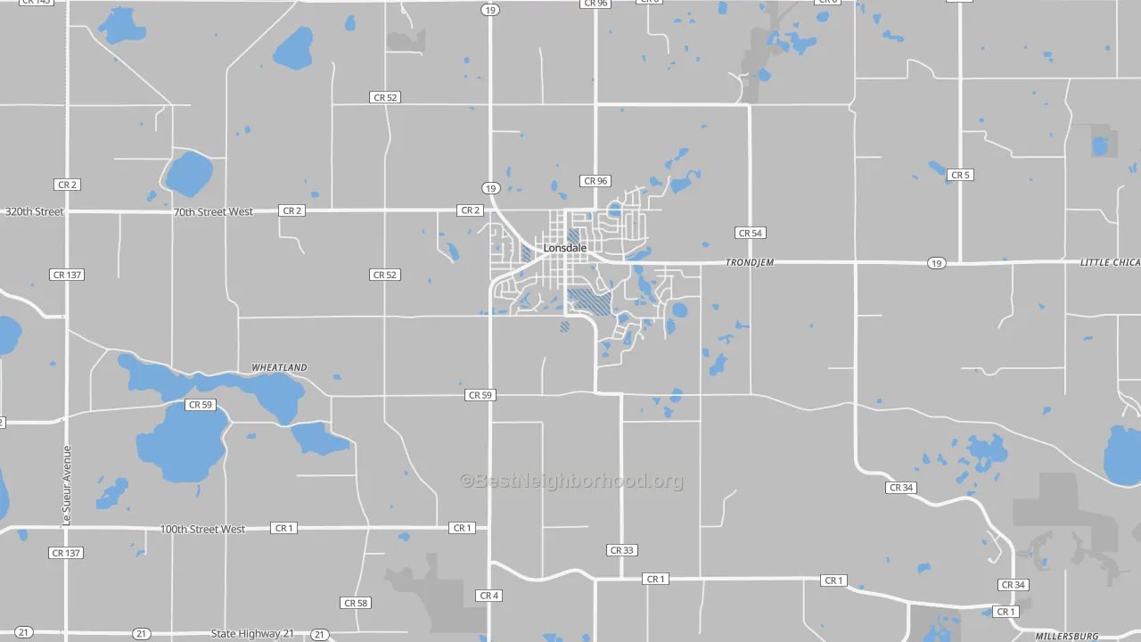 Transit Grade map of Lonsdale, MN