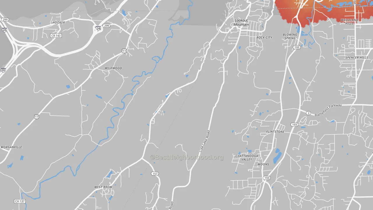 Transit Grade map of Lookout Mountain, GA