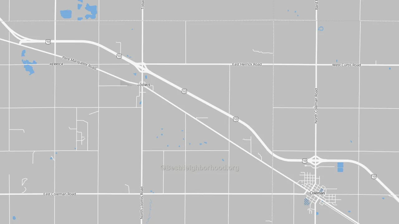 Transit Grade map of Loomis, MI