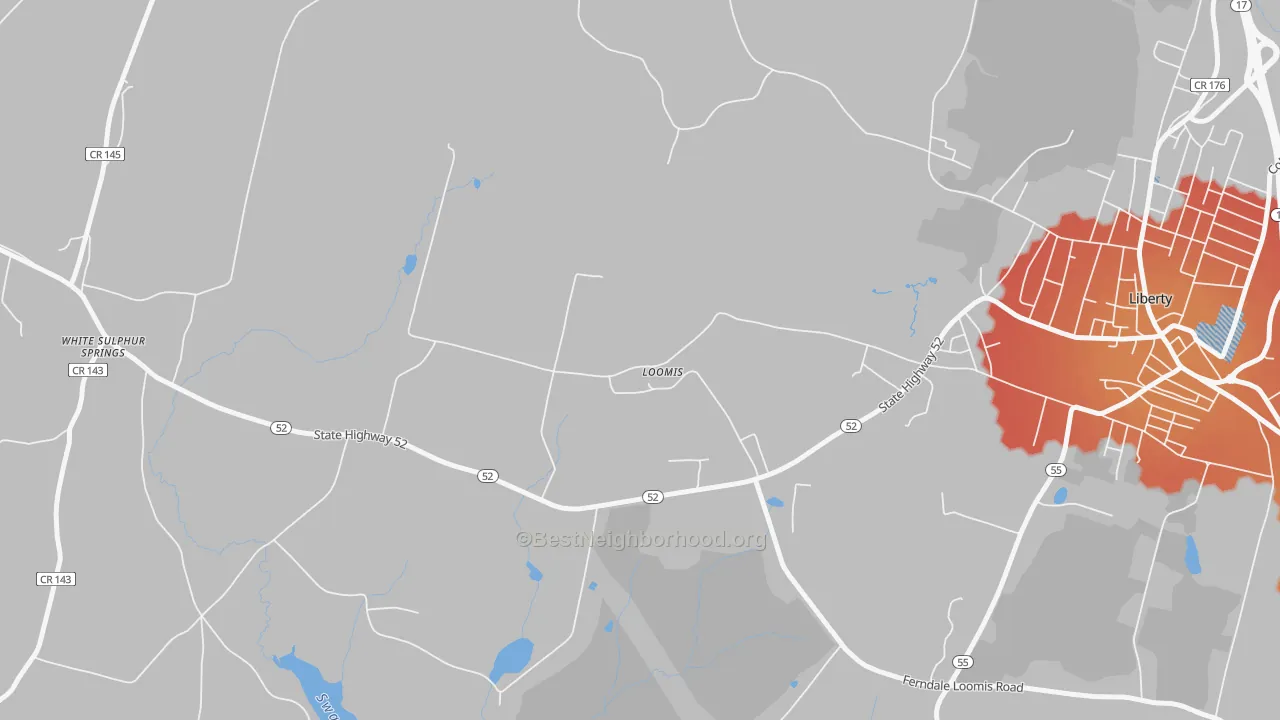 Transit Grade map of Loomis, NY