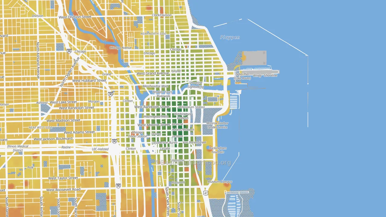 Transit Grade map of Loop, Chicago, IL