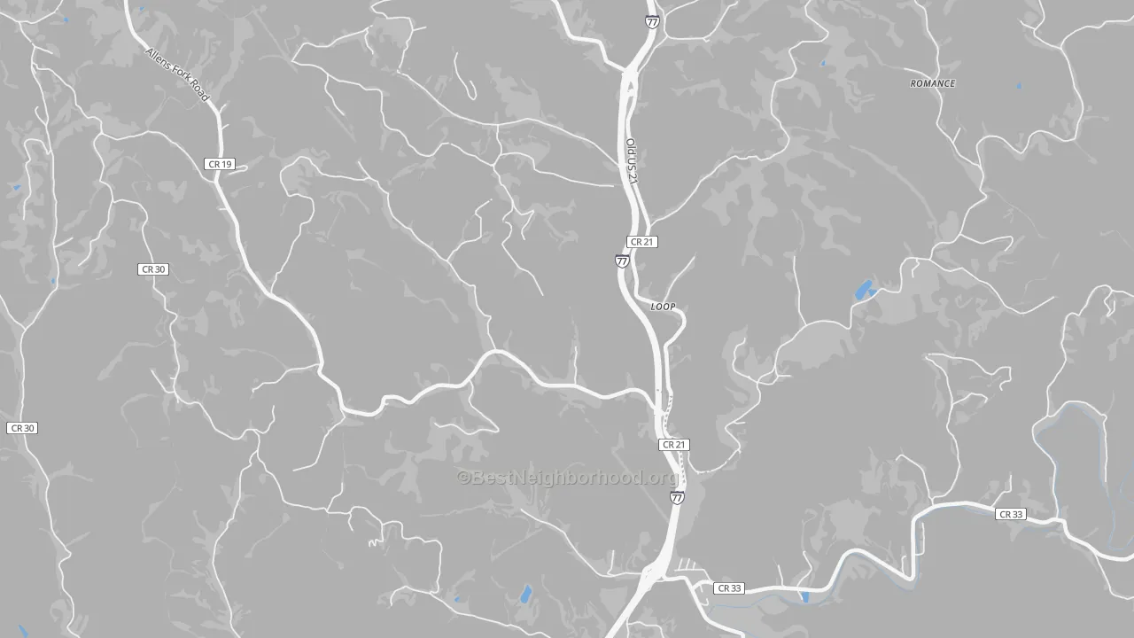 Transit Grade map of Loop, WV