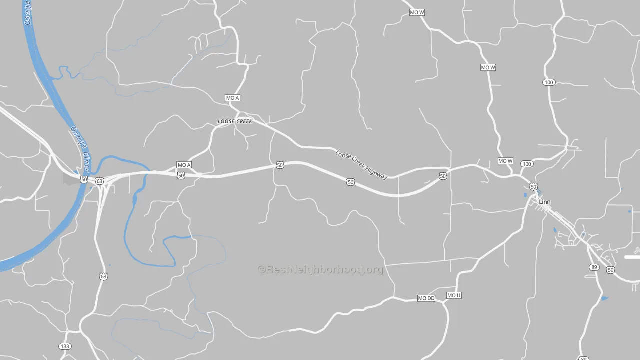 Transit Grade map of Loose Creek, MO