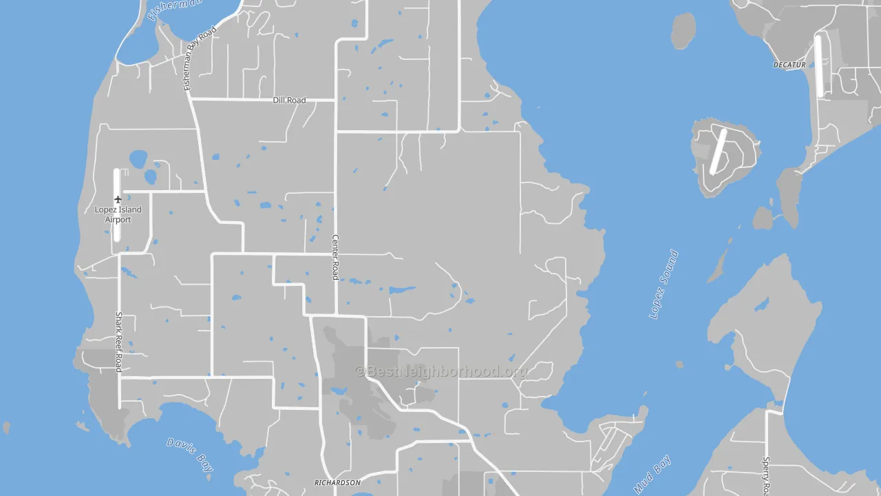 Transit Grade map of Lopez Island, WA