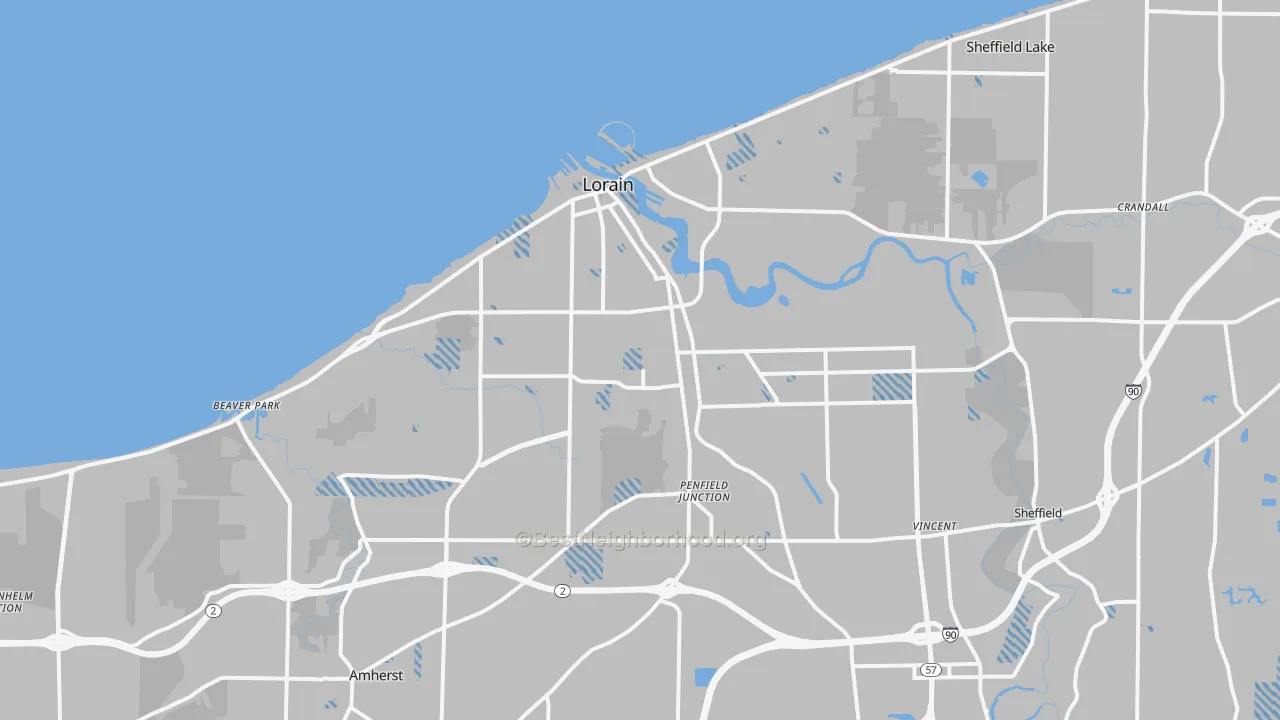 Transit Grade map of Lorain, OH