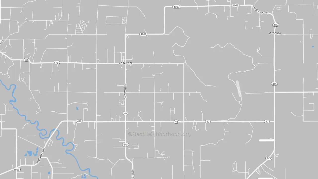 Transit Grade map of Loranger, LA