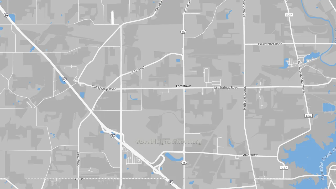 Transit Grade map of Lordstown, OH