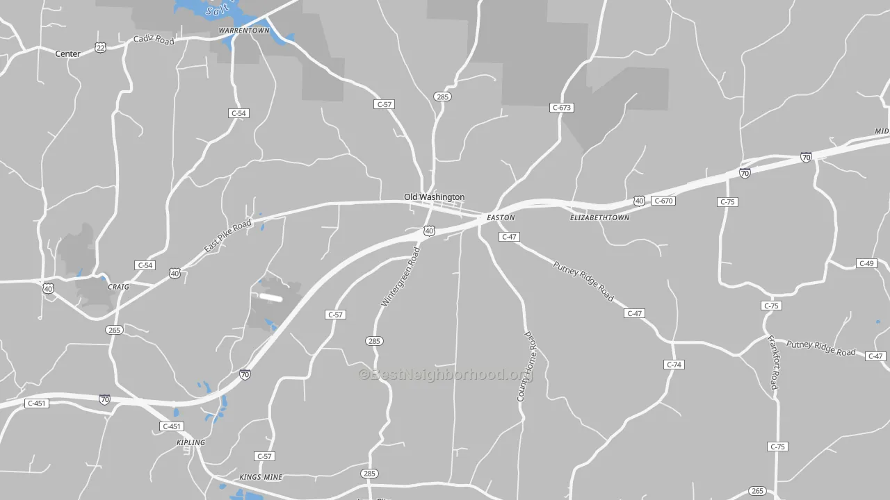 Transit Grade map of Lore City, OH
