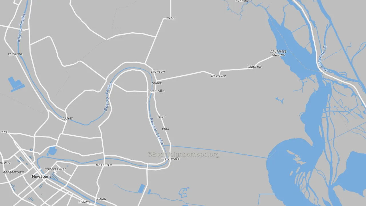 Transit Grade map of Loreauville, LA