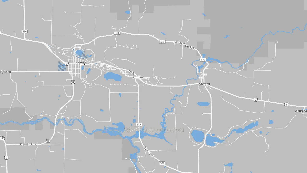Transit Grade map of Loretto, MI