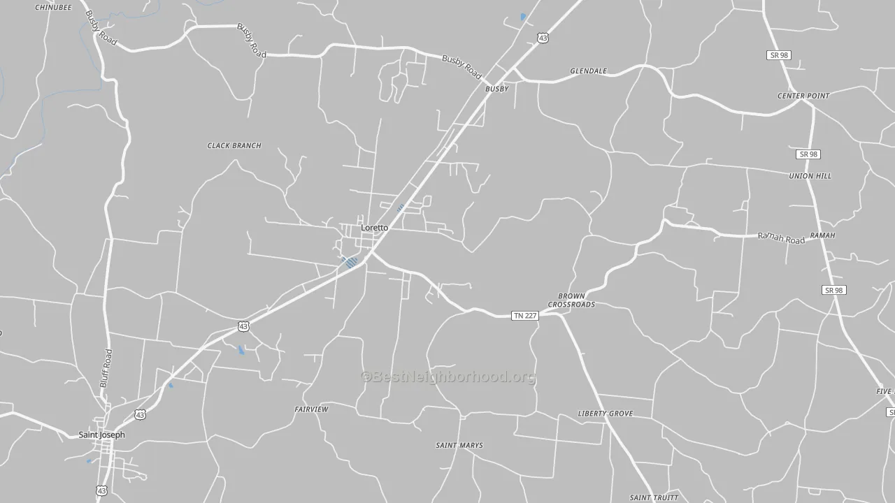 Transit Grade map of Loretto, TN