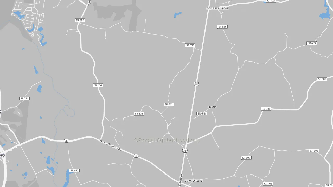 Transit Grade map of Lorne, VA