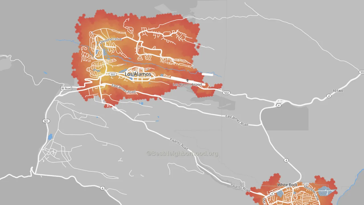 Transit Grade map of Los Alamos County, NM