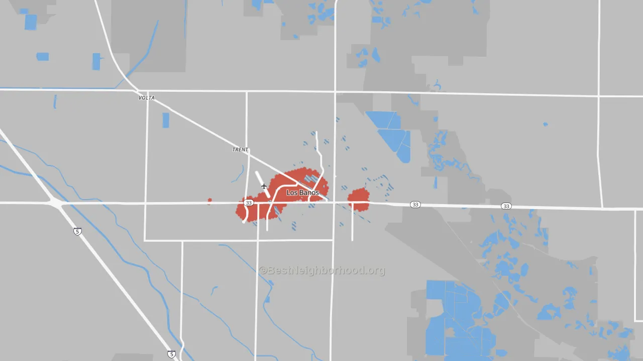 Transit Grade map of Los Banos, CA
