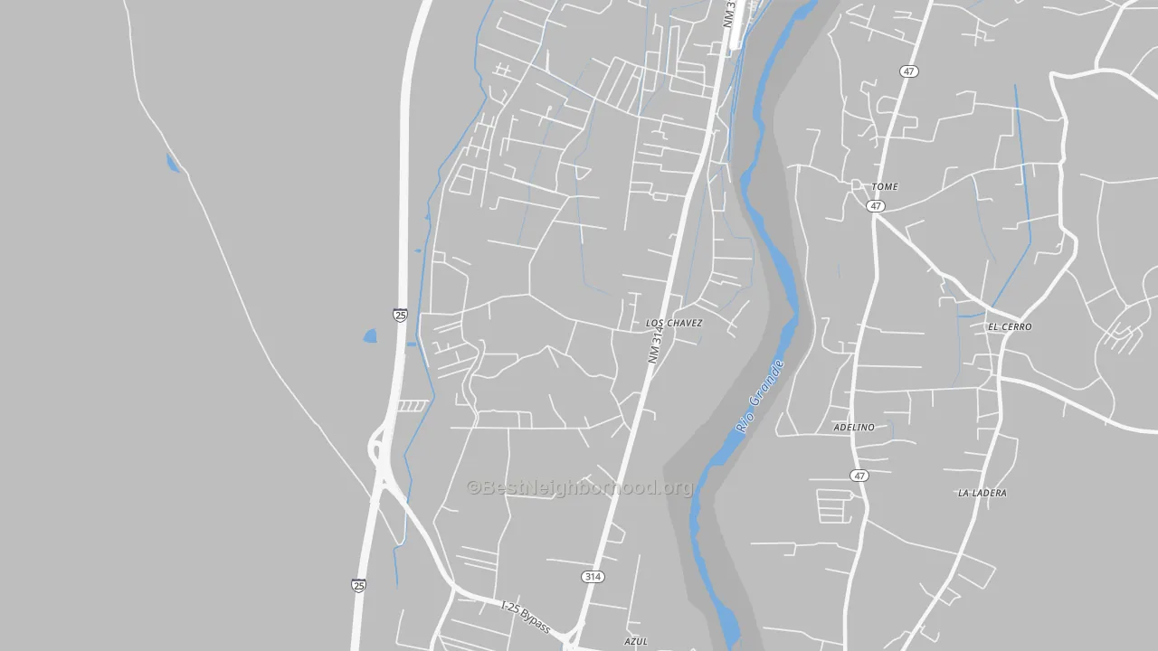 Transit Grade map of Los Chaves, NM