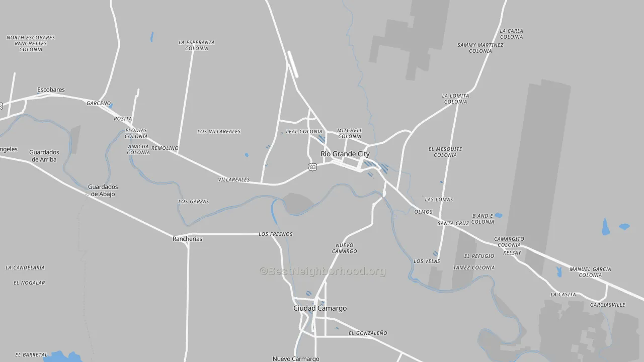 Transit Grade map of Los Ebanos, TX