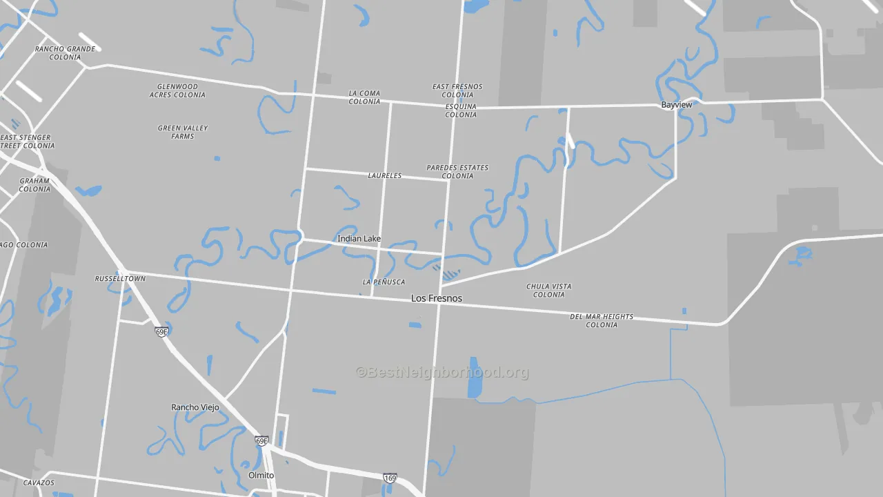 Transit Grade map of Los Fresnos, TX