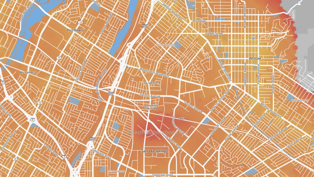 Transit Grade map of Los Neitos, West Whittier-Los Nietos, CA