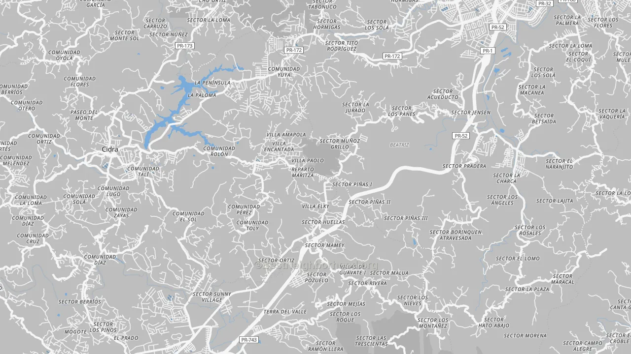 Transit Grade map of Los Panes, PR