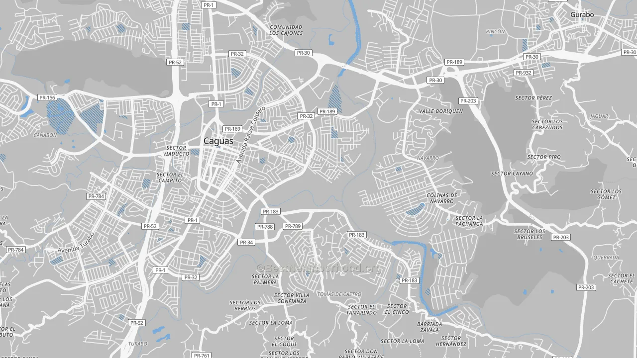 Transit Grade map of Los Prados, PR