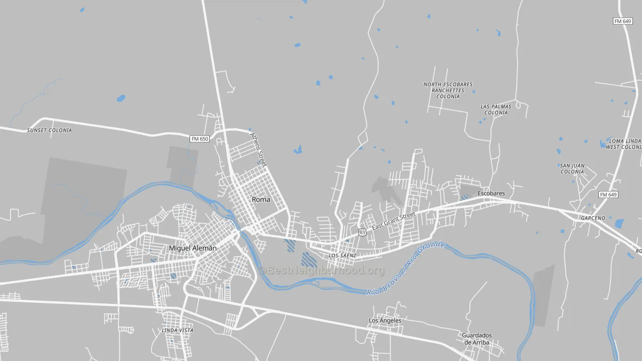 Transit Grade map of Los Saenz, TX